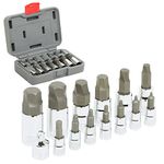 ARES 31007 – 14-Piece Metric Damaged Fastener Remover Hex Bit Socket Set – Premium Steel Bit Sockets Remove Heavily Rounded and Stripped Fasteners – Storage Case for Protection and Portability