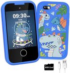 Kids Smart Phone Toy for Boys 3 4 5 6 7 Year Old, Touchscreen Toy Phone with Dual Camera Music Player Games ABCS Habit Tracker Dinosaur Toys for Kids 3-5 Christmas Birthday Gifts Ideas with 8G SD Card