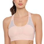 Enamor Women's Cotton Padded Wire Free Sports Bra Beige