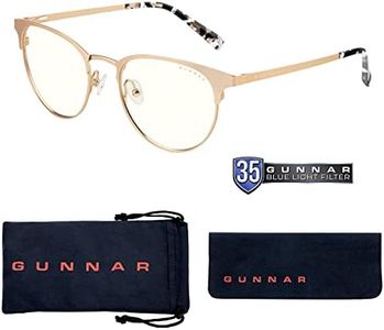 Gunnar Gaming and Computer Eyewear - Apex, Frame Colour: Gold Marble/Onyx Navy, Lens Tint: Clear (Blocks 35% Blue Light & 100% UV Light) - Blue Light Blocking Glasses - Patented lens