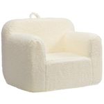 BEJOY Kids Sofa Ultra-Soft Snuggle Foam Filled Chair, Single Cuddly Sherpa Reading Couch for Boys and Girls, Cream