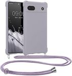 kwmobile Crossbody Case Compatible with Google Pixel 6a Case - TPU Silicone Cover with Strap - Purple Cloud