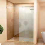 Hindware Italian Collection Kylis Frameless Shower Enclosure | 8mm Saint-Gobain Glass | Chrome Brass Fittings | Aqua Clean Coating | Fixed Panel with Stabilizer | 700x1950mm | 5-Year Warranty