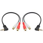 Poyiccot 3.5mm to RCA Cable, 3.5mm to 2RCA Female Audio Cable, RCA to Aux Cable Hi-Fi Sound RCA Stereo Audio Cord Gold Plated RCA Y Splitter Cable for MP3 Tablet Computer Speaker 25cm/0.8ft