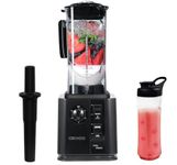 CRANDDI Commercial Kitchen Blender, High Power Professional Countertop Blender 1800W, High-speed Home and Commercial Blender 80oz for Blending Shakes and Smoothies, Self-Cleaning (Black)