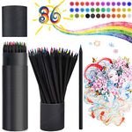 Camiki Art 36 Colouring Pencils, Coloured Pencils Drawing Pencils, Oil-based Water-soluble Artist Pencil Set, No Wax, for Kids & Adults Sketching, Doodling, Painting, Writing, Pre-sharpened (36)