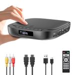 Desobry Mini DVD Player for TV HDMI, 1080P HD Multi Region Free DVD Player for Smart TV, Compact Small DVD Player with USB & TF Input, AV Output, Fast Reading & Last Memory Playback (Not Blu-ray)
