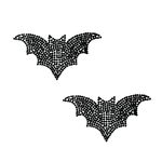 Neva Nude I Am the Night Black Crystal Jewel Bat Nipztix Nipple Covers for Festivals, Raves, Parties, Lingerie and More, Medical Grade Adhesive, Waterproof and Sweatproof, Made in USA