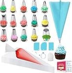 GZMAISULEE Piping Bags and Tips Set for Beginners Cake Decorating Tips for Baking with Pastry Bags and Tips, Icing Tips, Couplers, Icing Bags Ties