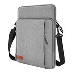 MoKo 12.9 Inch Tablet Sleeve Bag Carrying Case with Pockets Fits 13 Inch New iPad Pro M4 & Air M2 2024, iPad Pro 12.9 M2&M1, Surface Laptop Go 12.4", Galaxy Tab S8+/S9+ 12.4", Light Gray