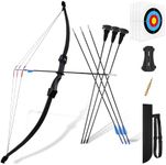 Bow and Arrow for Kids, 45" Youth Kids Bow and Arrow Archery Set with 3 Blunt Arrows and 3 Suction Cup Arrows, Ideal for Kids & Teens 8 to 15 Years, Long Bow Archery Set - Gift for Beginner Archers