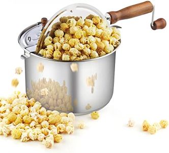 Cook N Home 02627 - Popper de palomitas de maíz de acero inoxidable, 6 cuartos de galón, color plateado