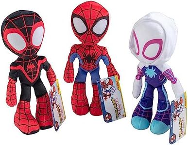 Marvel Spidey & His Amazing Friends 8" Plush 3-Pack Set - Spider-Man, Miles Morales & Gwen Stacy Ghost - Officially Licensed - Stuffed Animal Toy Figures - Spider-Verse Gift for Kids, Boys & Girls