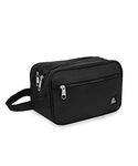 Everest Dual Compartment Toiletry Bag, Black, One Size