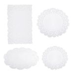 150PCS Lace Paper Doilies Wedding Assorted Paper Doilies White Rectangular Doilies Disposable Oval Doilies Lace Paper Round Doilies Decorative Doilies for Party Cakes Craft Table Plates Saucers