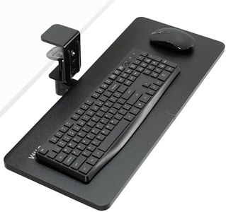 VIVO Clamp-on Rotating Computer Keyboard and Mouse Tray, Swiveling 25 x 10 inch Platform with Extra Sturdy Single Desk Clamp, Ergonomic Typing, Black, MOUNT-KB01CB