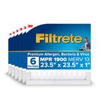 Filtrete 23.5x23.5x1, AC Furnace Air Filter, MPR 1900, Healthy Living Ultimate Allergen, 6-Pack (Exact Dimensions 23.22 x 23.22 x 0.78)