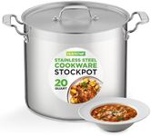 NutriChef 20 Quart Stockpot with Stainless Steel Lid - Perfect for Cooking, Soups, Stews, Bone Broth & Family Meals - Large Pot for All Cooktops, Heavy Duty