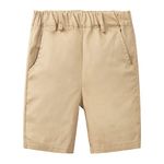 LittleSpring Little Boys Khaki Shorts Pull On Uniform Stretch Performance Shorts Size 7