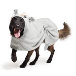 BarkBox Dog Bathrobe Towel - Lightweight, Super Cute Fast Drying Bathrobe for Dogs - Rhino (Large)