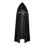 Laneko Kids Hooded Velvet Cloak Cape 43inch for Boys & Girls Halloween Christmas Cosplay Costumes (Black)