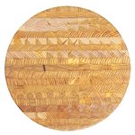 Larch Wood Canada End Grain Round Cutting Board Classic, Standard Line, Handcrafted for Professional Chefs & Home Cooking, 14.5" Diameter x 1.6" Thick