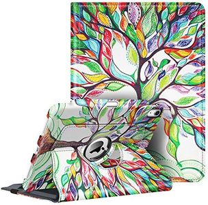 Fintie Rotating Case for iPad Air 11-inch M2 (2024), iPad Air 5th Generation (2022) / Air 4th Gen (2020) 10.9 Inch with Pencil Holder - 360 Degree Rotating Protective Stand Cover, Love Tree