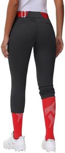 MIVEI Women's Adult Utility Tweeners Softball Pants - Woman Low Rise 3/4 Tapered Leg Track Pants Dual-Layer Knee Youth Girls