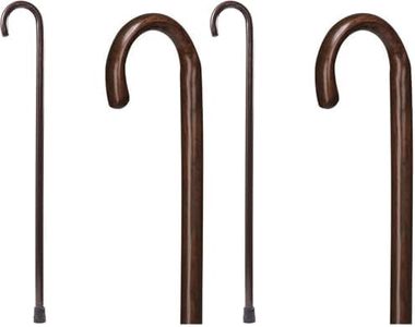 DMI Wooden Cane, Wooden Walking Cane, Wooden Walking Stick, Lightweight and Strong, Made in The USA, Walnut (Pack of 2)