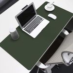 Non-Slip Desk Pad, Waterproof PVC Leather Desk Blotter, Office Desk Mat, Large Mouse Pad, Easy Clean Table Protector, Laptop Desk Writing Mat for Office Work/Home/Decor (Dark Green, 60 x 35 cm)