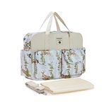 SONARIN Stylish Large Capacity Baby Nappy Changing Tote Bag,Waterproof Baby Changing Bag Satchel Messenger Bag Portable Travel Diaper Bag with Shoulder Strap & Changing Mat(Deer)