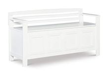 Linon Laredo Bench, Wood, White, 46" W x 17" D x 25" H