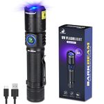 DARKBEAM UV 365nm Flashlight Black Light, LED Ultraviolet Flashlights, Rechargeable USB-C Woods Lamp, Focusable Water Resistant for Banknote Verification and Resin Cured