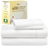 California Design Den Natural 100% Cotton Sheets for Queen Size Bed, Luxury 400 Thread Count Queen Sheet Set, Deep Pocket Cooling Sheets, 4 Piece Antique White Sheets & Pillowcase Set