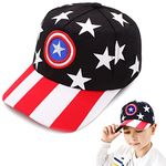 VRITRAZ Polyester Cartoon Character Printed Little Baseball Cap For Kids, Baby Girls & Boys 3-12 Year Captain (Black)