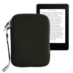 kwmobile Neoprene e-Reader Pouch Size 6" eReader - Universal eBook Sleeve Case with Zipper - Dark Green