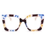 Melpomenia Oversized Blue Light Glasses for Women Fashion Big Frame Computer Gaming Eyeglasses with Clear Lens, A1 Flower, Large