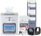 Pyramid Time Systems - Model 2500 Auto Aligning and Top Loading Time Clock [2500K1] Bundle Includes: Time Clock, 100 Time Cards, 2 Ink Ribbon cartridges, one 10 slot time card rack and 2 Security Keys