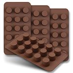 homEdge 15-Cavity Mini Cup Chocolate Mold, Set of 4PCS Non Stick Food Grade Silicone Mold for Candy Keto Fat Bomb, Chocolate, Peanut Butter