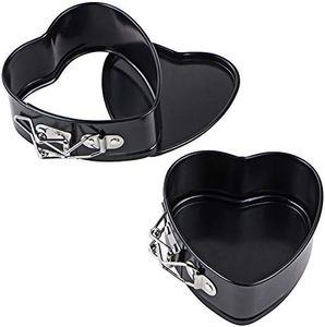 Webake Springform Pan 4 inch Heart Shape Mini Cheesecake Pan Set of 2, Cake Pan Heart Baking Molds Accessories of Instapot, Pressure Cooker, Air Fryer & Christmas, Valentine's Day Baking