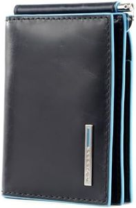 Piquadro Portafoglio Uomo Collezione Blue Square Portamonete, Pelle, Blu Scuro, 10 cm