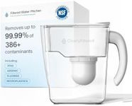 Clearly Filtered No.1 Filtered Water Pitcher/Updated Model/Targets 365+ Contaminants e.g. Fluoride Chlorine PFAS Microplastics Lead Arsenic BPA/BPS Free (Pitcher Includes 1 Filter)