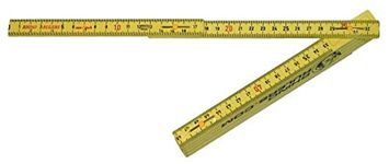 US Tape 55155 Rhino Fiberglass Folding Ruler 5/8" x 6' English/Metric; 16ths Front, mm Back