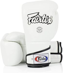 Fairtex BGV6 Angular Gloves: Premium Synthetic Leather Construction | Unique Design, Locked Thumb |Multi-Layer Padding |Ideal for Boxing, MMA, Kickboxing & More(White/14oz)