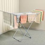 Daniks Clothes Drying Rack | Stainless Steel Laundry Drying Rack | Foldable Drying Racks with Gullwings | Indoor & Outdoor Use, Bed Linen, Clothing | 68.1x21.7x43.3 Inches