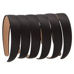 LONEEDY 6 PCS Hard Headbands, 1 Inch Wide Non-slip Ribbon Hairband for Women (6 PCS Black)