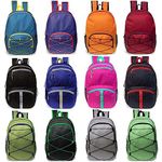 24-Pack 17" Classic Padded School Backpacks for Kids - Backpacks in Bulk for Elementary, Middle, and High School Students, 3 Assorted Style, 24 Pack, Sport