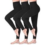 SINOPHANT High Waisted Leggings for Women, Buttery Soft Elastic Opaque Tummy Control Leggings, Plus Size Workout Gym Yoga Stretchy Pants (Black3,L-XL/Plus Size)