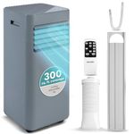 SereneLife Portable Air Conditioner– 8000 BTU AC Unit w/Dehumidifier and Fan, Quiet for Room, Bedroom, Office Indoors- Energy Efficient Cools Up to 300 Sq. Ft, Remote, Window Kit Easy Setup