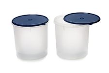 Signoraware 5.5 Litres Round Modular Multi-Purpose Plastic Containers with Lid | Food Grade BPA Free Leak Proof | Rice Spices Atta Grains Organizers for Kitchen Storage (5500ml | Pack 2 | Mod Blue)